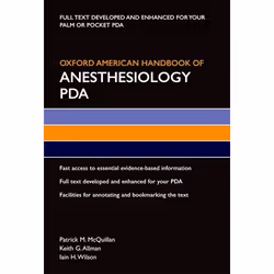 ISBN Oxford American Handbook of Anesthesiology PDA, Patrick M McQuillan, Keith G Allman, Iain H Wilson, unisexe, Oxford Univ ...