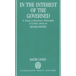 ISBN In the Interest of the Governed ( A Study in Bentham's Philosophy of Utility and Law ) livre 176 pages