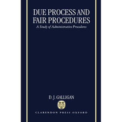 ISBN Due Process and Fair Procedures ( A Study of Administrative Procedures ) livre