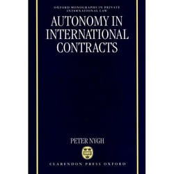 ISBN Autonomy in International Contracts livre