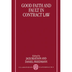 ISBN Good Faith and Fault in Contract Law Couverture rigide
