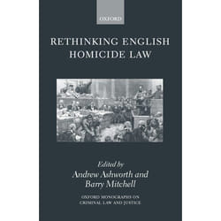 ISBN Rethinking English Homicide Law