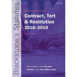 Blackstone's Statutes on Contract, Tort & Restitution 2018-2019 (Blackstone's Statute Series) - [Version Originale]