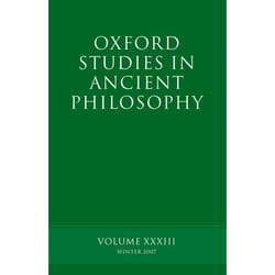 ISBN Oxford Studies in Ancient Philosophy XXXIII ( Winter 2007 ) Couverture rigide