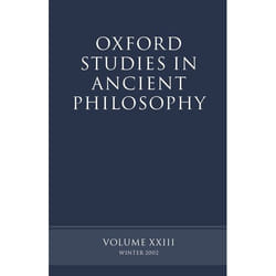 ISBN Oxford Studies in Ancient Philosophy volume XXIII ( Winter 2002 ) Couverture rigide