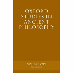 ISBN Oxford Studies in Ancient Philosophy Volume XXIV ( Summer 2003 ), Anglais, Couverture rigide, 408 pages