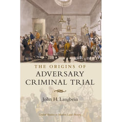 ISBN The Origins of Adversary Criminal Trial Couverture rigide