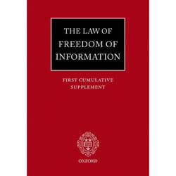 ISBN The Law of Freedom of Information: First Cumulative Supplement livre 296 pages