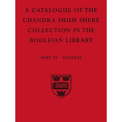 ISBN A Descriptive Catalogue of the Sanskrit and other Indian Manuscripts of the Chandra Shum Shere Collection in the Bodleian Library ( Part III. Stotras ) livre