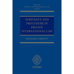 ISBN Substance and Procedure in Private International Law 456 pages Anglais