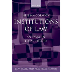 ISBN Institutions of Law ( An Essay in Legal Theory ) Couverture rigide