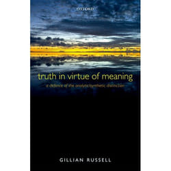 ISBN Truth in Virtue of Meaning ( A Defence of the Analytic/Synthetic Distinction ) Couverture rigide