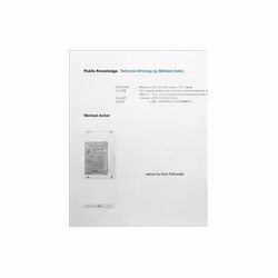 ISBN Public Knowledge: Selected Writings by Michael Asher, Art &amp; design, Anglais, Couverture rigide, 264 pages