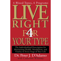 ISBN Live Right 4 Your Type, nourriture & boisson, Anglais, Couverture rigide, 400 pages