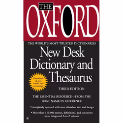 ISBN The Oxford New Desk Dictionary and Thesaurus, Édition de poche, 1024 pages