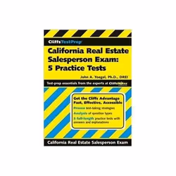ISBN Cliffs Test Prep: California Real Estate Salesperson Exam: 5 Practice Tests, Education, Anglais, 210 pages