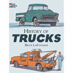 Dover Publications History of Trucks, 48 pages, Garçon/Fille, Livre/album de coloriage