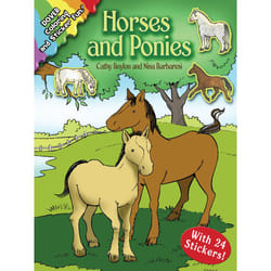 Dover Publications Horses and Ponies: Coloring and Sticker Fun: With 24 Stickers! Livre/album de coloriage