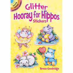 Dover Publications 829146, 6 an(s), Glitter Hooray for Hippos, Multicolore