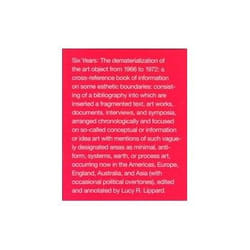 ISBN Six Years: The Dematerialization of the Art Object from 1966 to 1972 livre Art & design Anglais