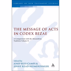 ISBN The Message of Acts in Codex Bezae (vol 2) (A Comparison with the Alexandrian Tradition, Volume 2), Anglais, Couverture  ...