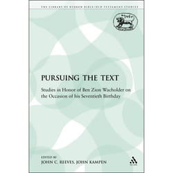 ISBN Pursuing the Text (Studies in Honor of Ben Zion Wacholder on the Occasion of his Seventieth Birthday) livre Religion Anglais