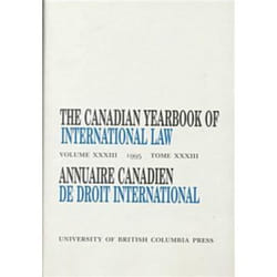 UBC Press The Canadian Yearbook of International Law, Vol. 33, 1995 livre Couverture rigide