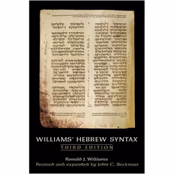 ISBN Williams' Hebrew Syntax, Third Edition, Anglais, 300 pages