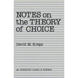 ISBN Notes On The Theory Of Choice livre Économie Anglais