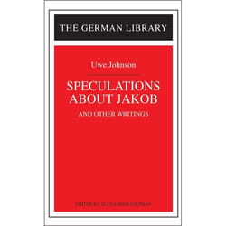ISBN Speculations about Jakob: Uwe Johnson (and other writings) livre Littérature Anglais Couverture rigide