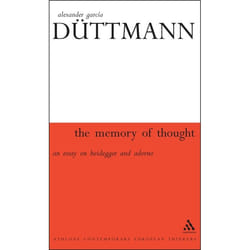ISBN The Memory of Thought (An Essay on Heidegger and Adorno) Couverture rigide