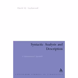 ISBN Syntactic Analysis and Description (A Constructional Approach), Anglais, Livre broché, 386 pages