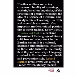ISBN Criticism and Truth, classiques, Anglais, Livre broché, 84 pages