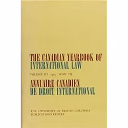 UBC Press The Canadian Yearbook of International Law, Vol 03, 1965, Couverture rigide, 393 pages