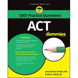 ISBN 1,001 ACT Practice Problems For Dummies
