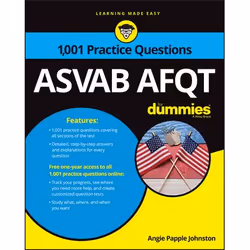 ISBN 1,001 ASVAB AFQT Practice Questions For Dummies, Anglais, Livre broché, 432 pages