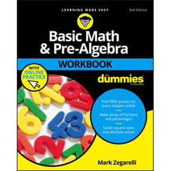 ISBN Basic Math and Pre-Algebra Workbook For Dummies, 3rd Edition