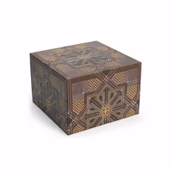 Paperblanks Dhyana, Boîte de rangement, Marron, Carré, Papier, Motif, Intérieure