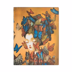 Paperblanks MADAME BUTTERFLY, Image, Multicolore, 176 feuilles, 100 g/m², Papier ligné, Couverture souple