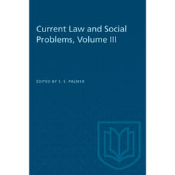 ISBN Current Law and Social Problems, Volume III