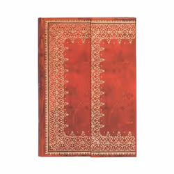 Paperblanks FEUILLE D’OR FLEXI, Motif, Rouge, 176 feuilles, 85 g/m², Papier ligné, Couverture rigide