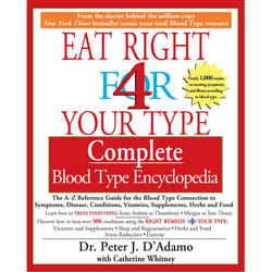 ISBN Eat Right 4 Your Type Complete Blood Type Encyclopedia livre nourriture & boisson Anglais