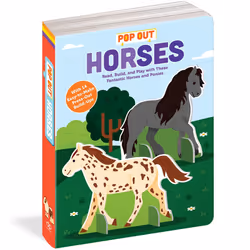 Sourcebooks Pop Out Horses livre Animaux Anglais Couverture rigide