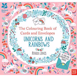 Allen & Unwin The Colouring Book of Cards and Envelopes: Unicorns and Rainbows, Anglais, Livre broché, 74 pages