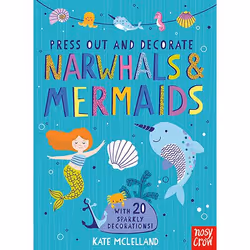 ISBN Press Out and Decorate: Narwhals and Mermaids, Couverture rigide, 24 pages