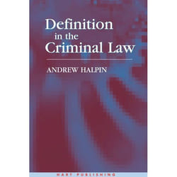 ISBN Definition in the Criminal Law livre Loi Anglais Couverture rigide