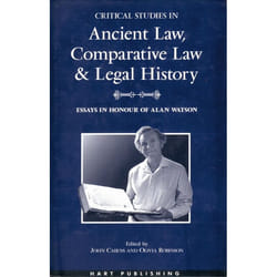 ISBN Critical Studies in Ancient Law, Comparative Law and Legal History (Essays in Honour of Alan Watson) livre Loi Anglais Couverture rigide 424 pages