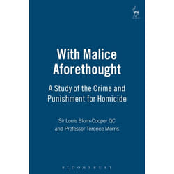 ISBN With Malice Aforethought (A Study of the Crime and Punishment for Homicide) livre Loi Anglais Couverture rigide