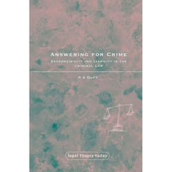ISBN Answering for Crime (Responsibility and Liability in the Criminal Law) livre Loi Anglais Couverture rigide 342 pages