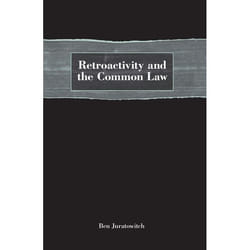 ISBN Retroactivity and the Common Law livre Loi Anglais Couverture rigide